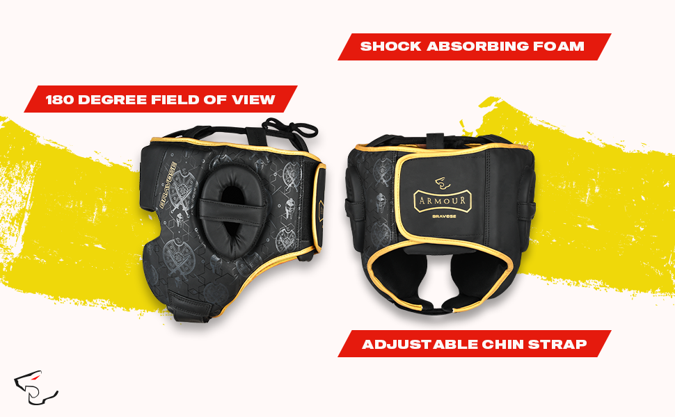 Black and yellow dog muzzle with features highlighted on a white background