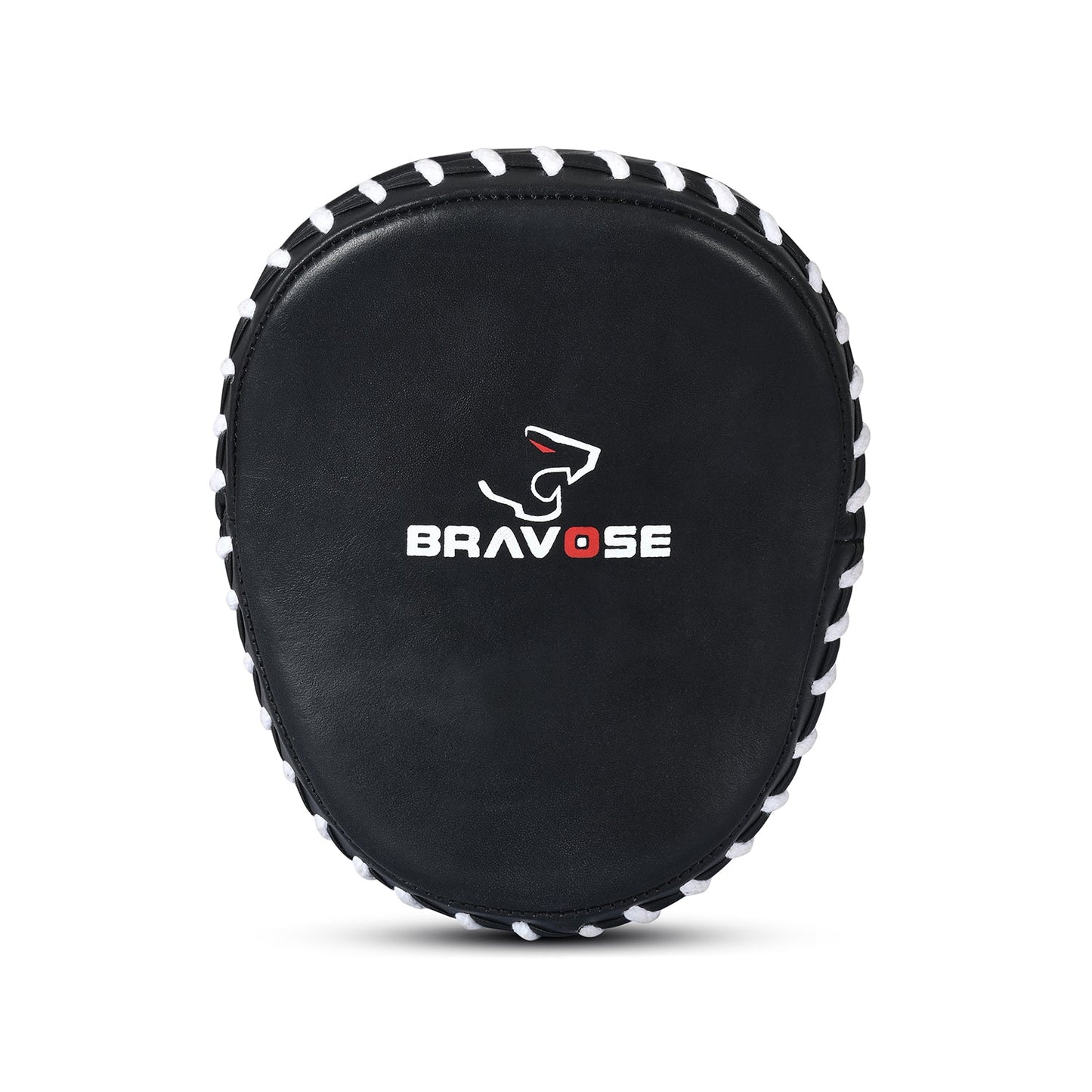 Black martial arts training pad with white accent and Bravose logo on a white background