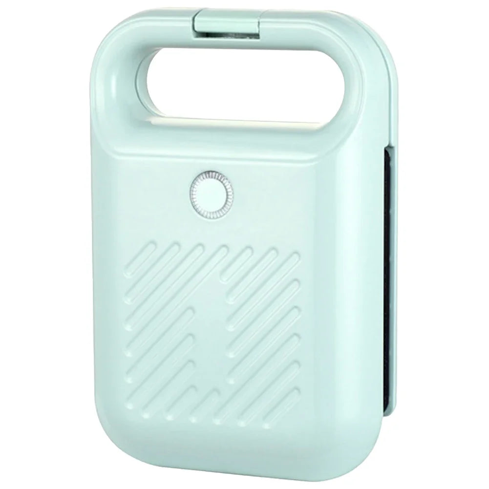 Light blue plastic container with a handle on a white background