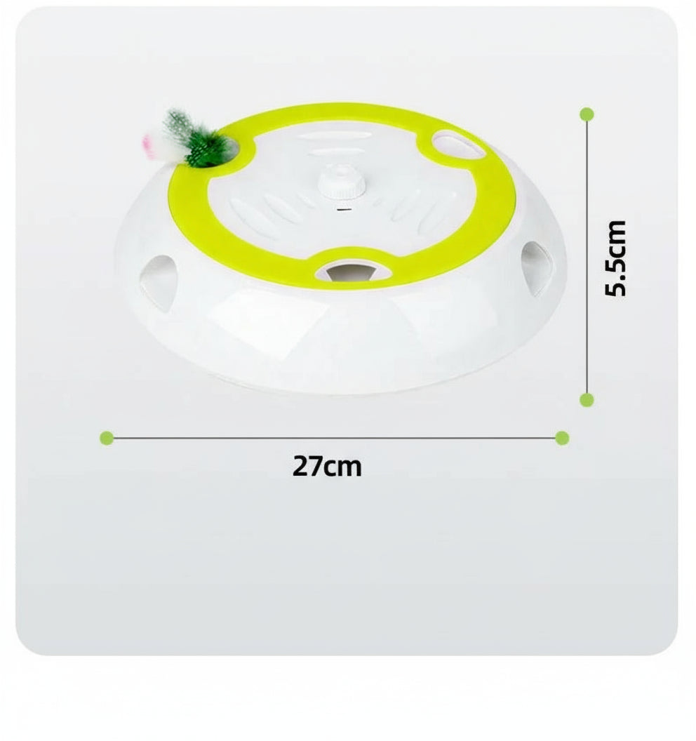 Circular white object with yellow rim and green plant on a white background