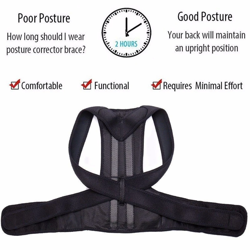 Adjustable Posture Corrector Low Back Support Shoulder Brace Belt