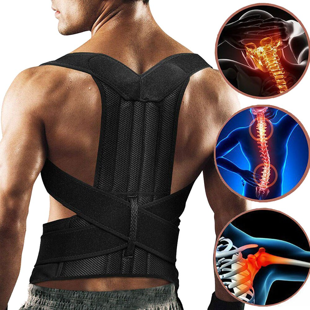 Adjustable Posture Corrector Low Back Support Shoulder Brace Belt