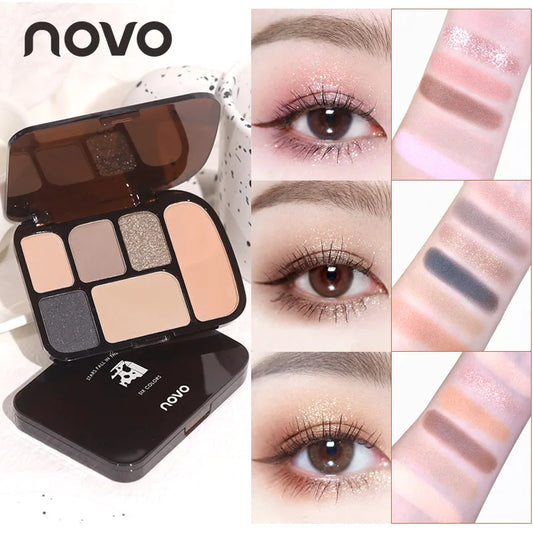 6 Color Earth Tone Eyeshadow Palette Waterproof-0
