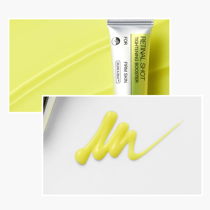 Packaging of a skincare product with a yellow gel-like substance on a white background