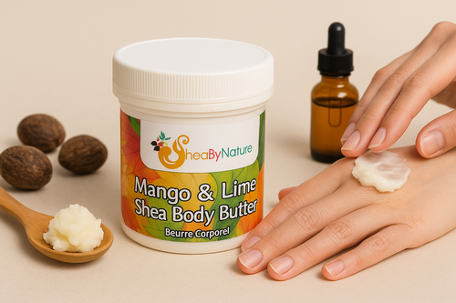 Mango & Lime Shea Body Butter – Deep Hydration for Dry Skin | Organic Unrefined Shea & Mango Seed Butter 250g