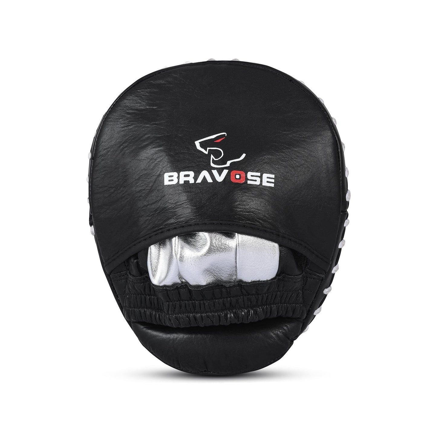 Black martial arts training pad with Bravose logo on a white background