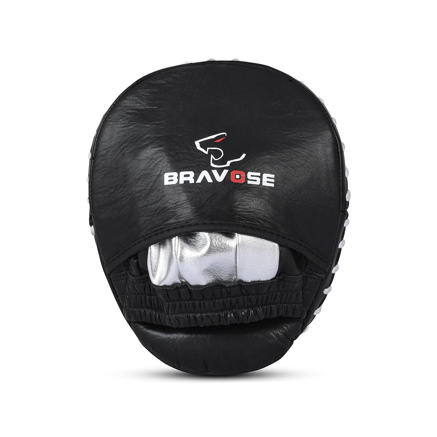 Black martial arts training pad with Bravose logo on a white background