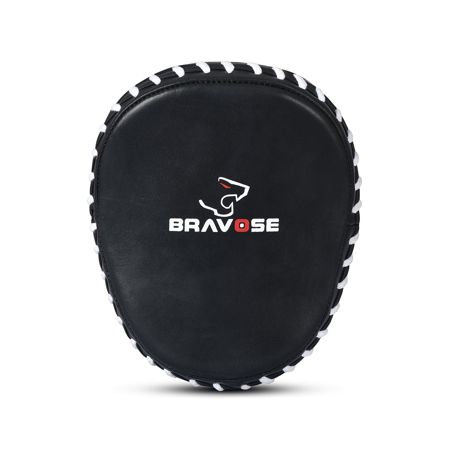 Black martial arts training pad with white accent and Bravose logo on a white background