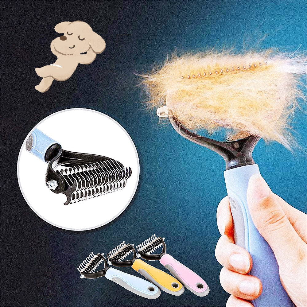 Pet Grooming Brush for Shedding Hair Removal-1