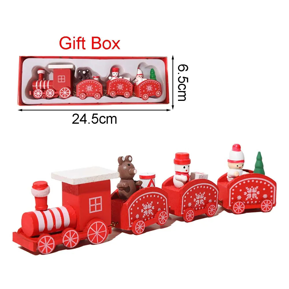 Christmas Wood Train Decoration Christmas Ornaments