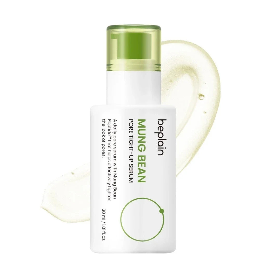 Beplain Mung Bean Pore Tight-Up Serum bottle on a white background