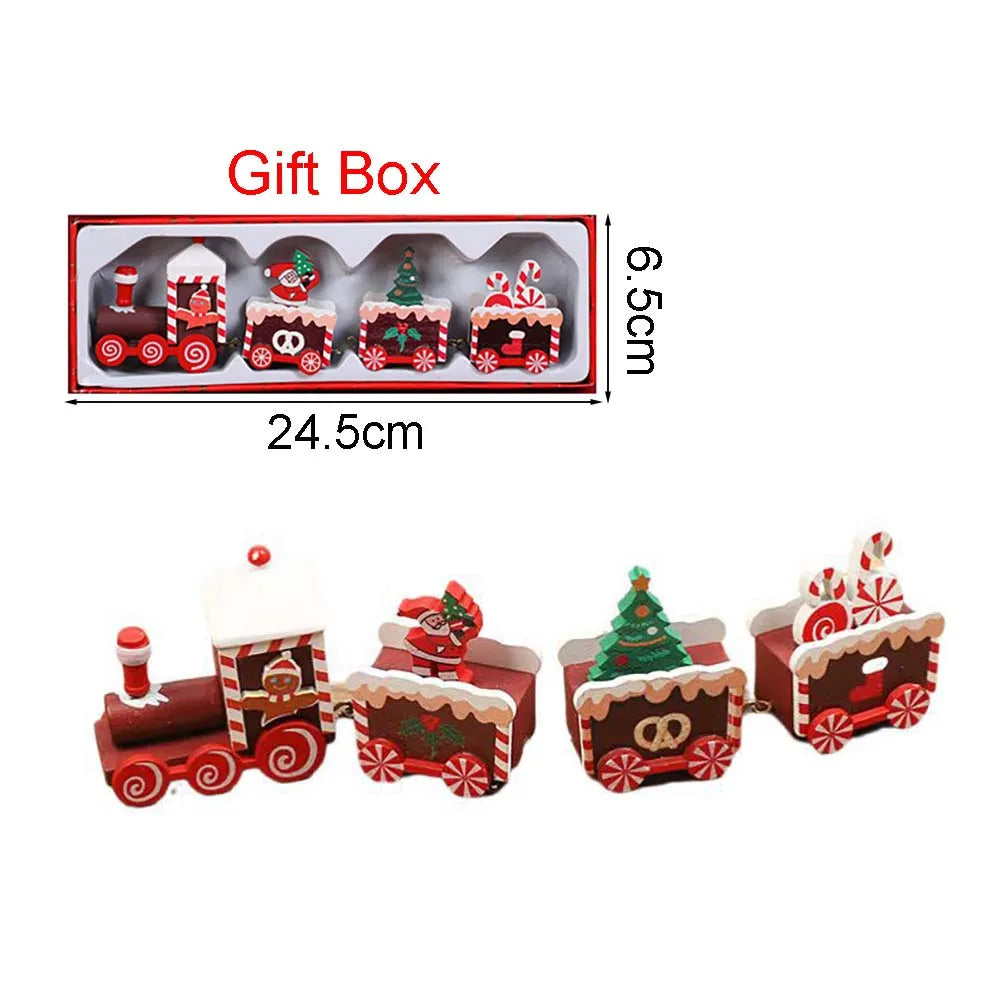 Christmas Wood Train Decoration Christmas Ornaments
