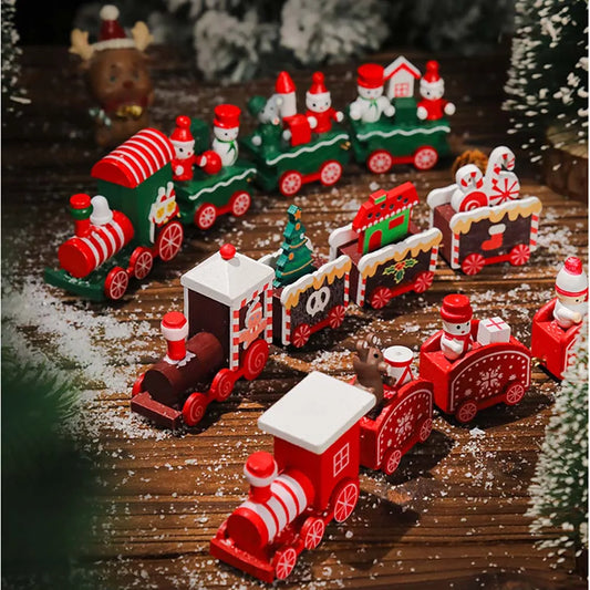Christmas Wood Train Decoration Christmas Ornaments