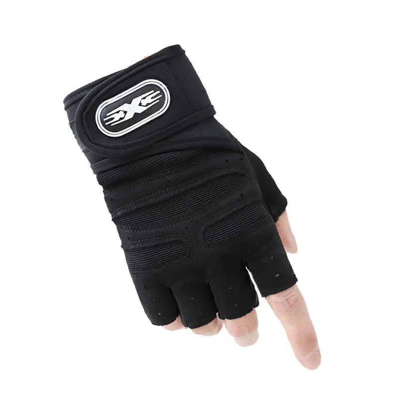 Black wrap glove with a brand logo on a white background