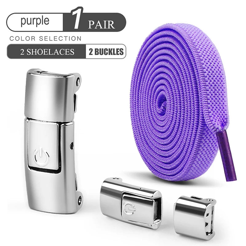 8mm No Tie Shoe Laces Press Lock Shoelaces Without Ties Elastic Laces Sneaker Kids Adult Widened Flat Shoelace for Shoes