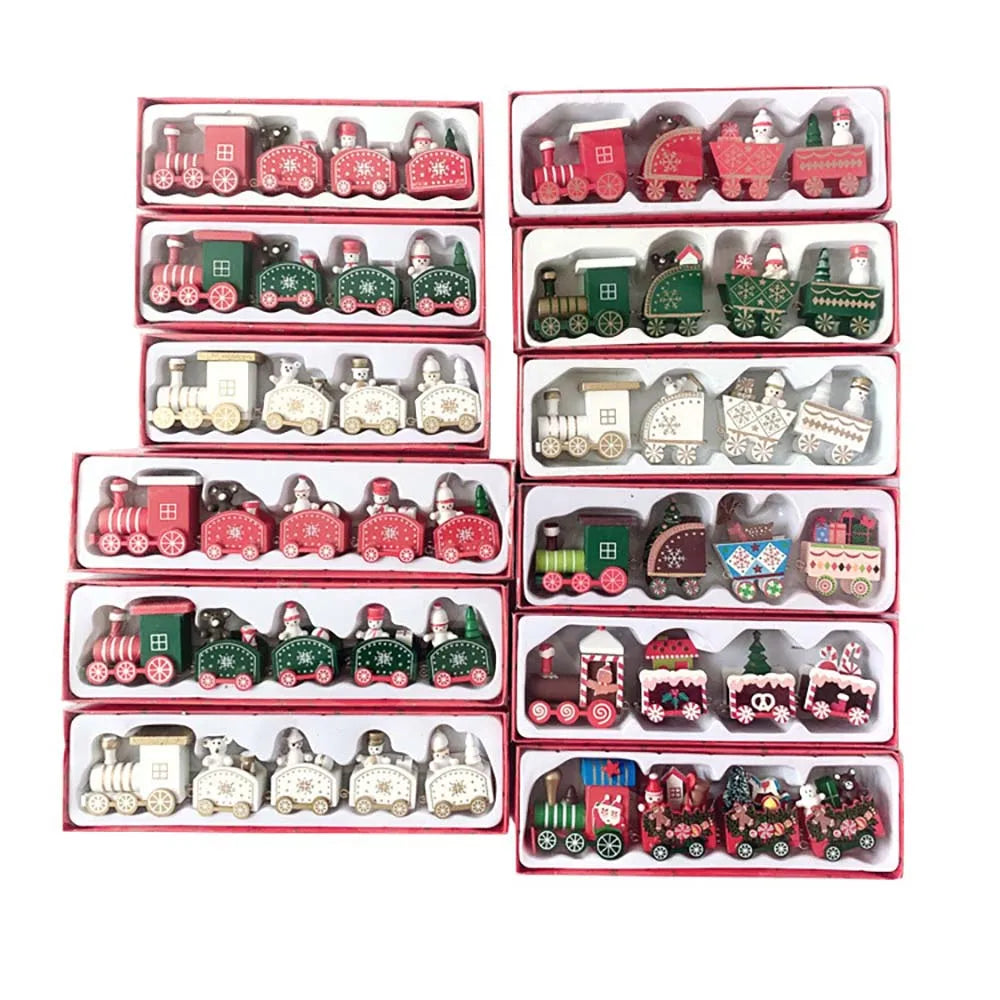 Christmas Wood Train Decoration Christmas Ornaments