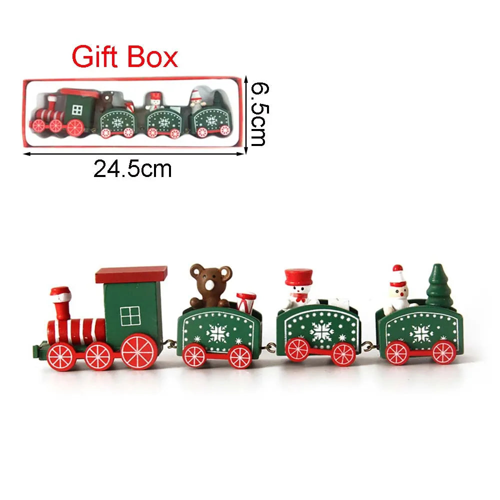 Christmas Wood Train Decoration Christmas Ornaments