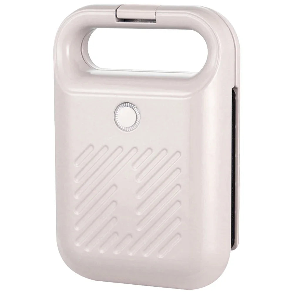 White portable device with a handle on a white background