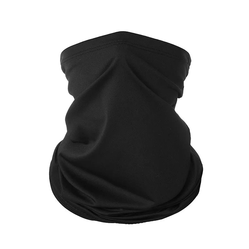 Black neck gaiter on a white background
