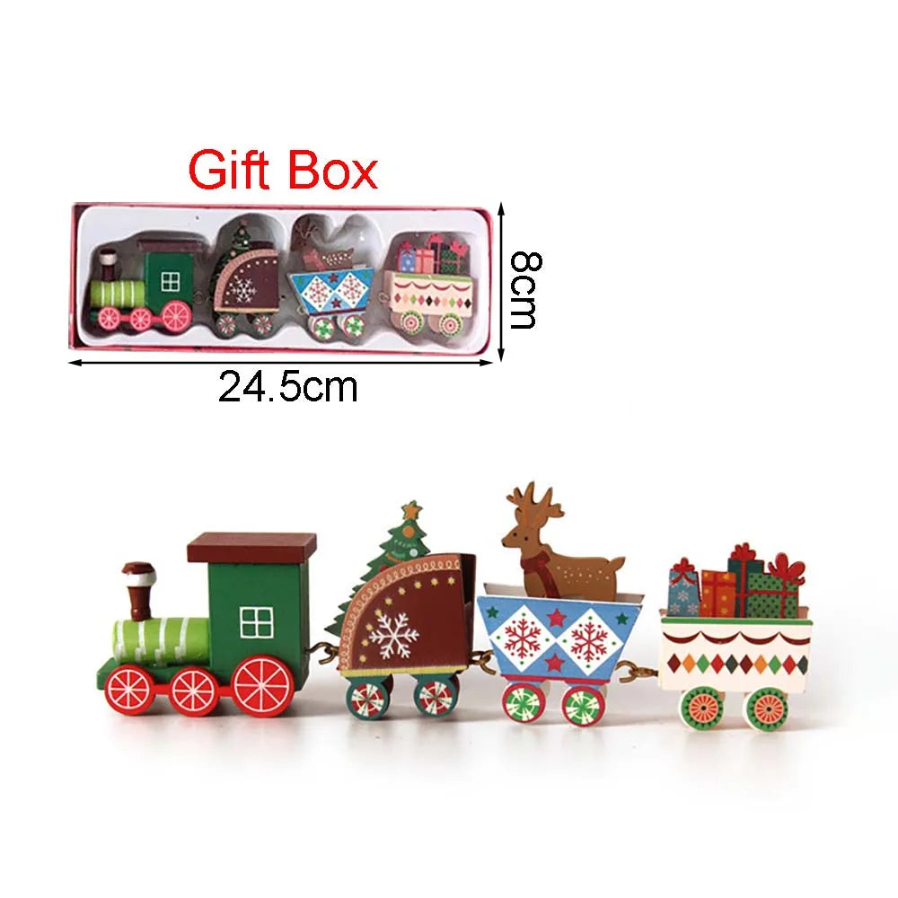 Christmas Wood Train Decoration Christmas Ornaments