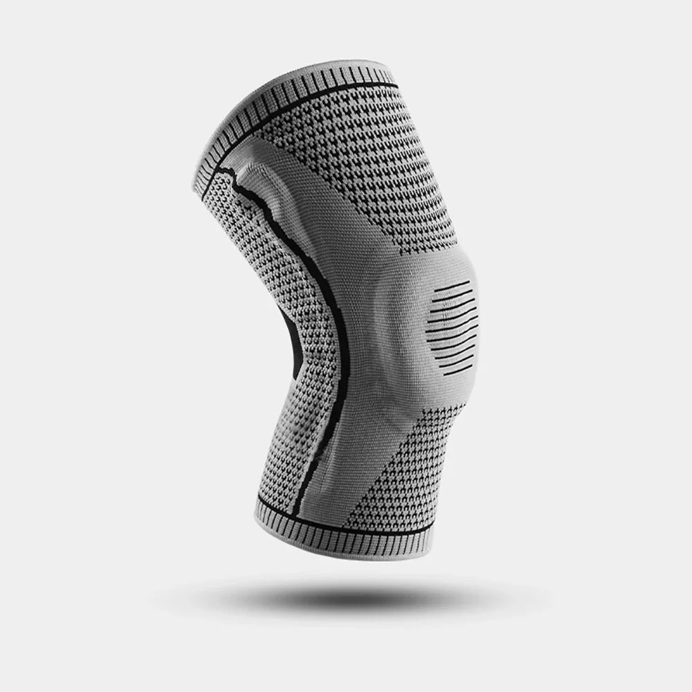 Gray knee brace on a white background