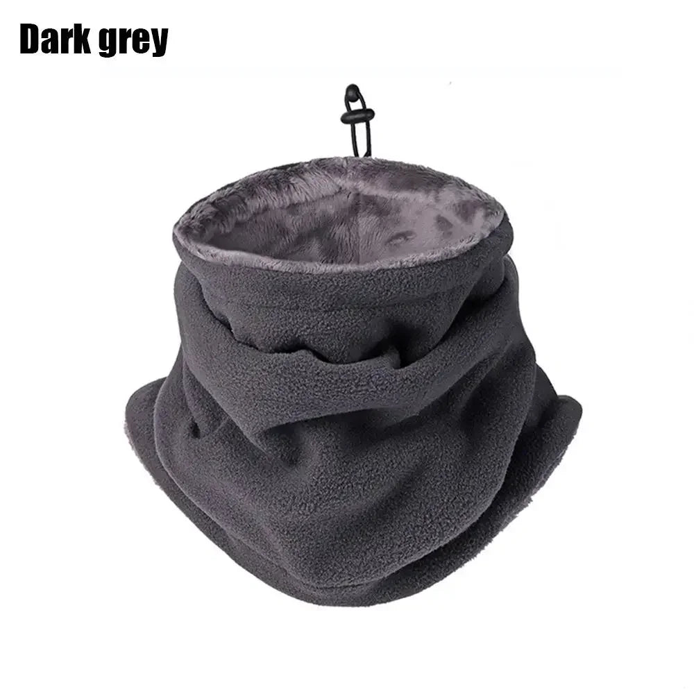Dark grey fleece neck gaiter on a white background