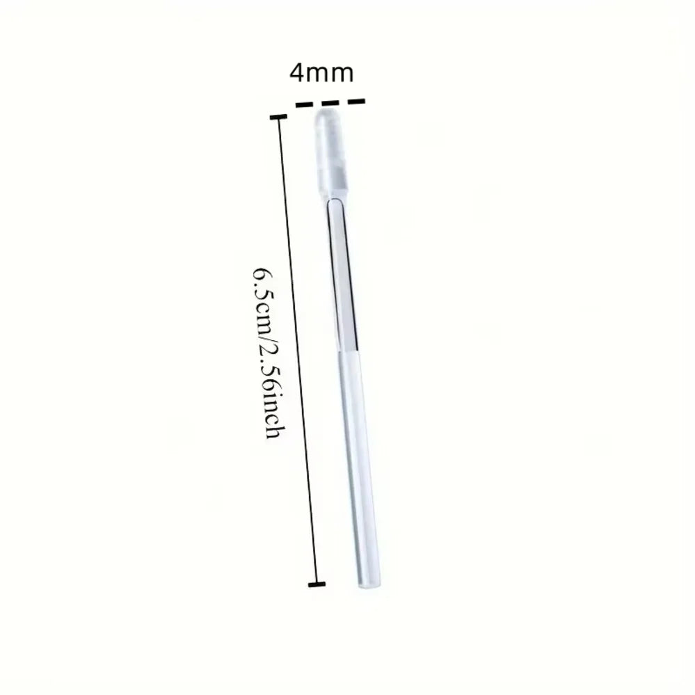 White pen with measurements on a white background