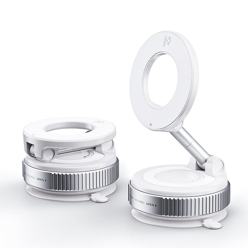 Two white magnifying glasses with adjustable arms on a white background