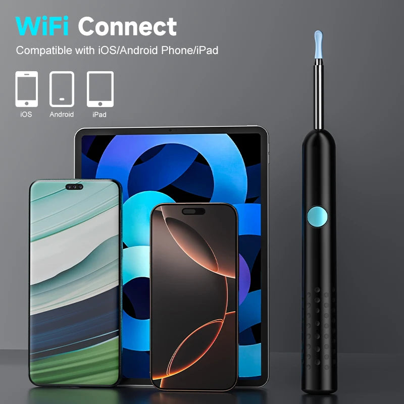 Smart Visual Ear Camera WIFI Ear Pick Waterproof Ear Cleaner Endoscope Digital Ear Wax Removal Tool Ear Spoon Case